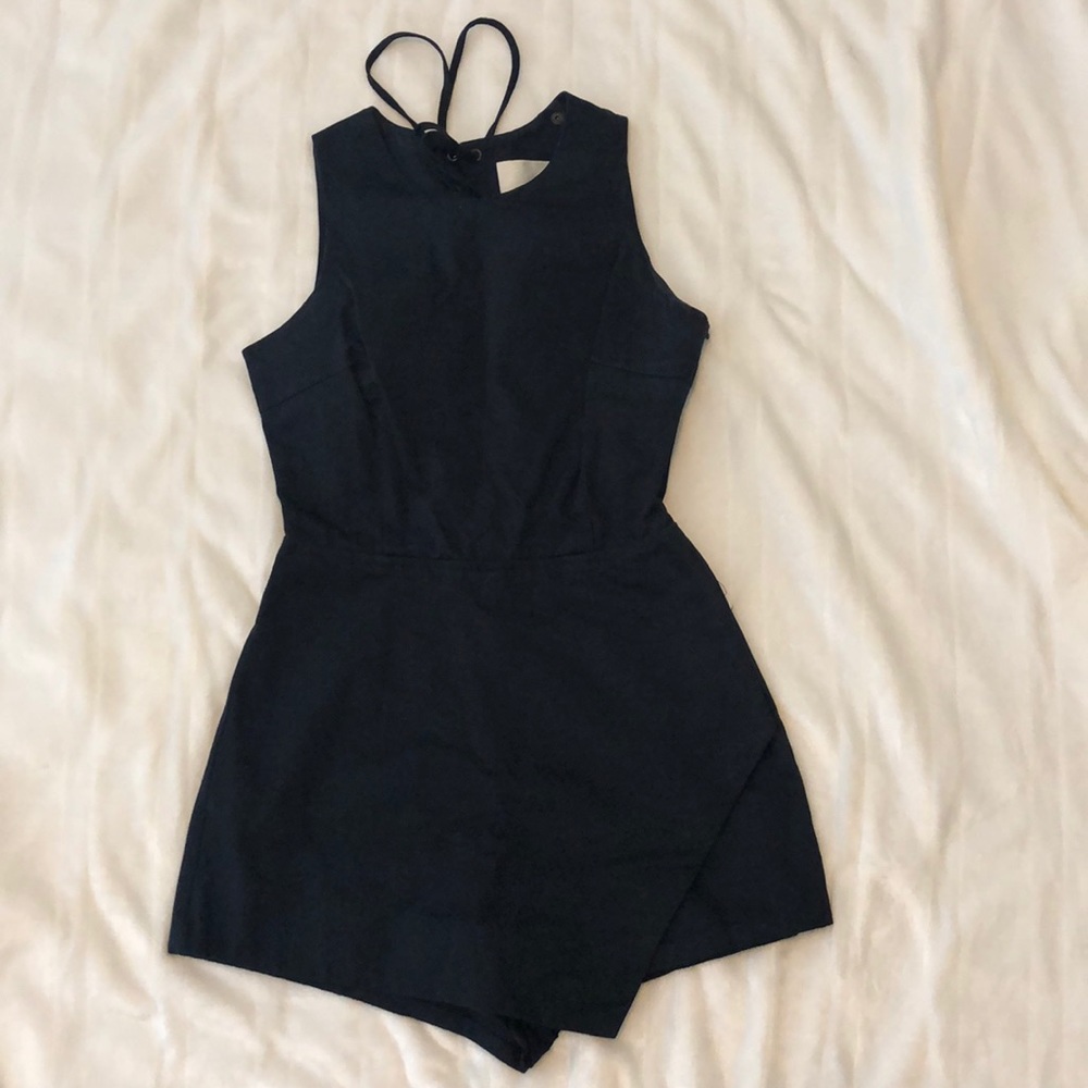 Dark navy romper w/ skort detail